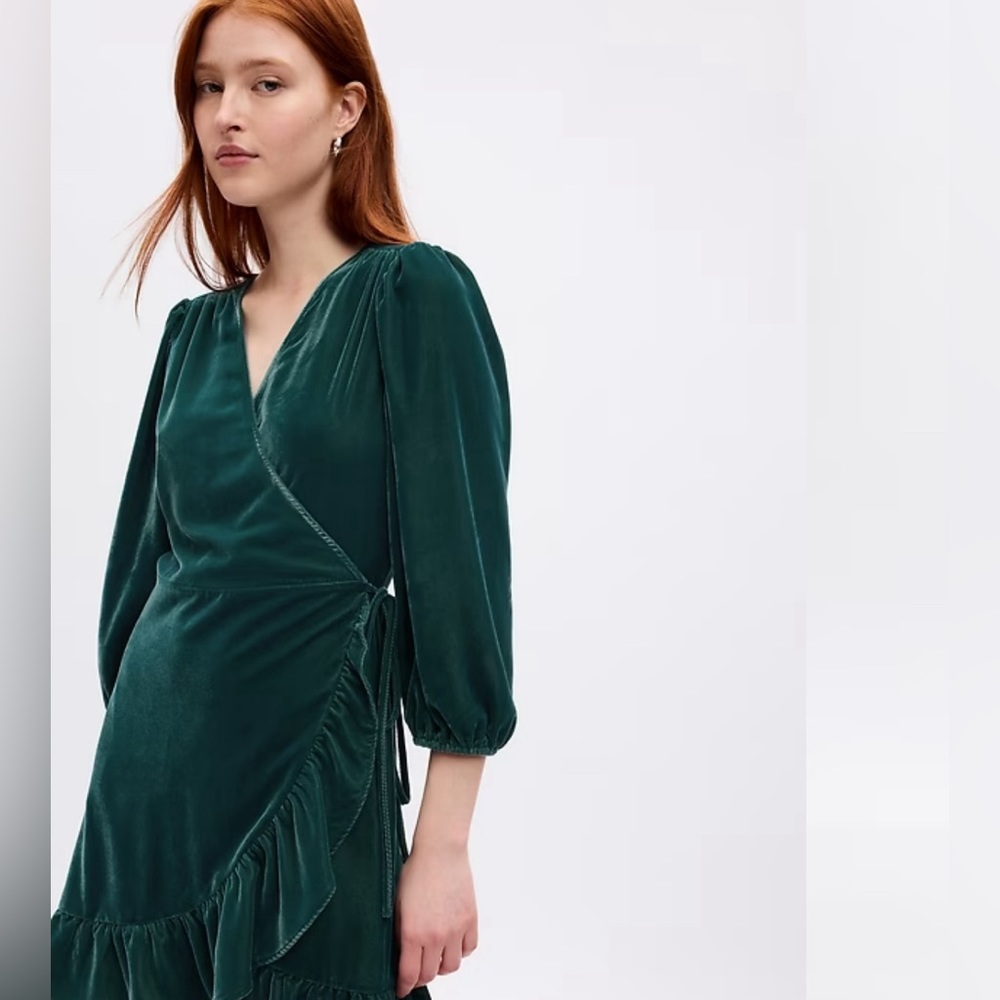 Gap, velvet wrap dress, small